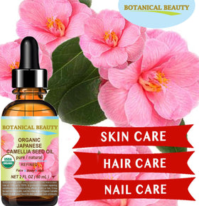 Pure Botanical Beauty camellia oil pouring to show light texture and absorption