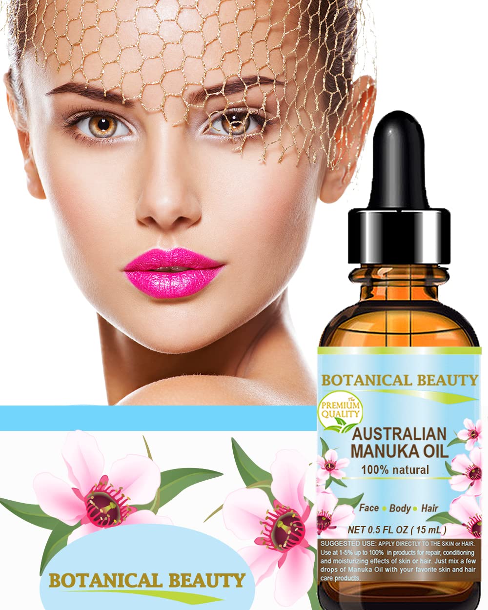 Botanical Beauty 15ml bottle next to coin for size and travel-friendly benefit