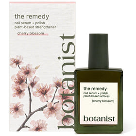 Botanist The Remedy front bottle showing cherry blossom tint and clean packaging benefits nail repair