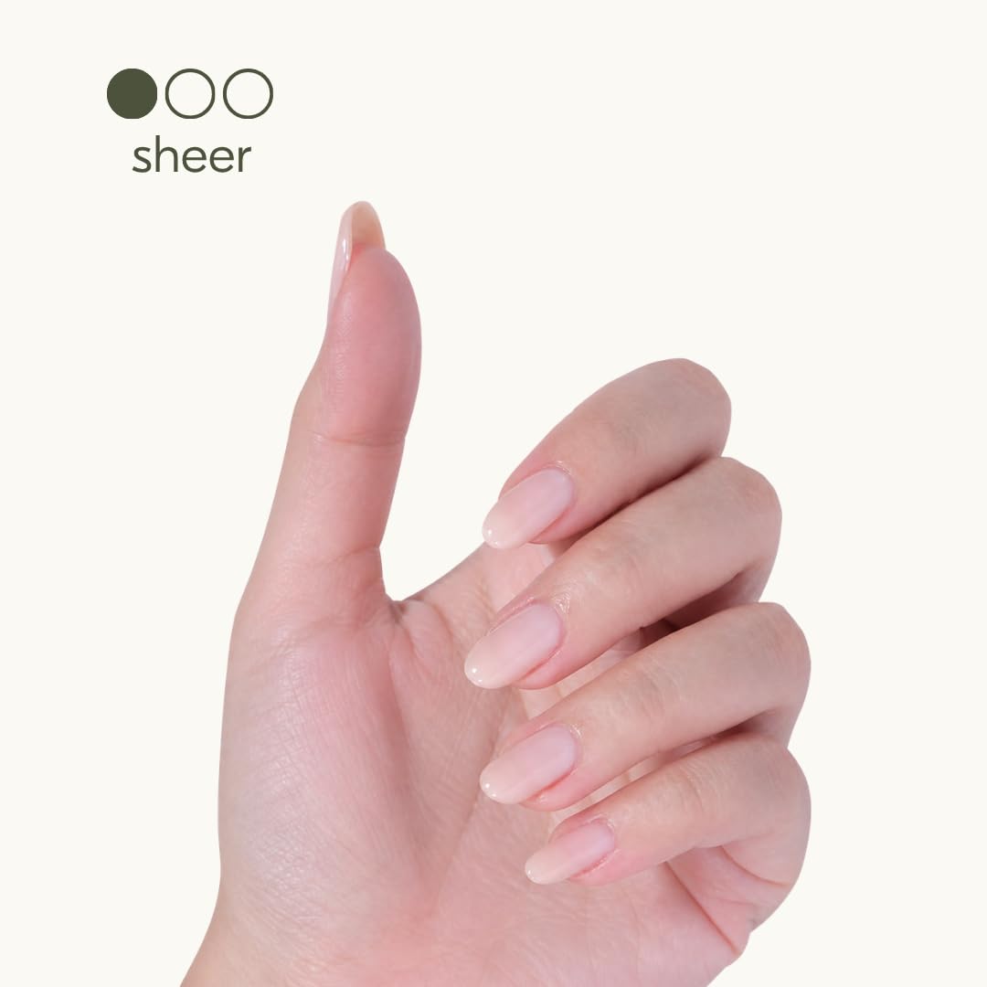 Botanist The Remedy texture swatch on nail highlighting smooth, corrective finish