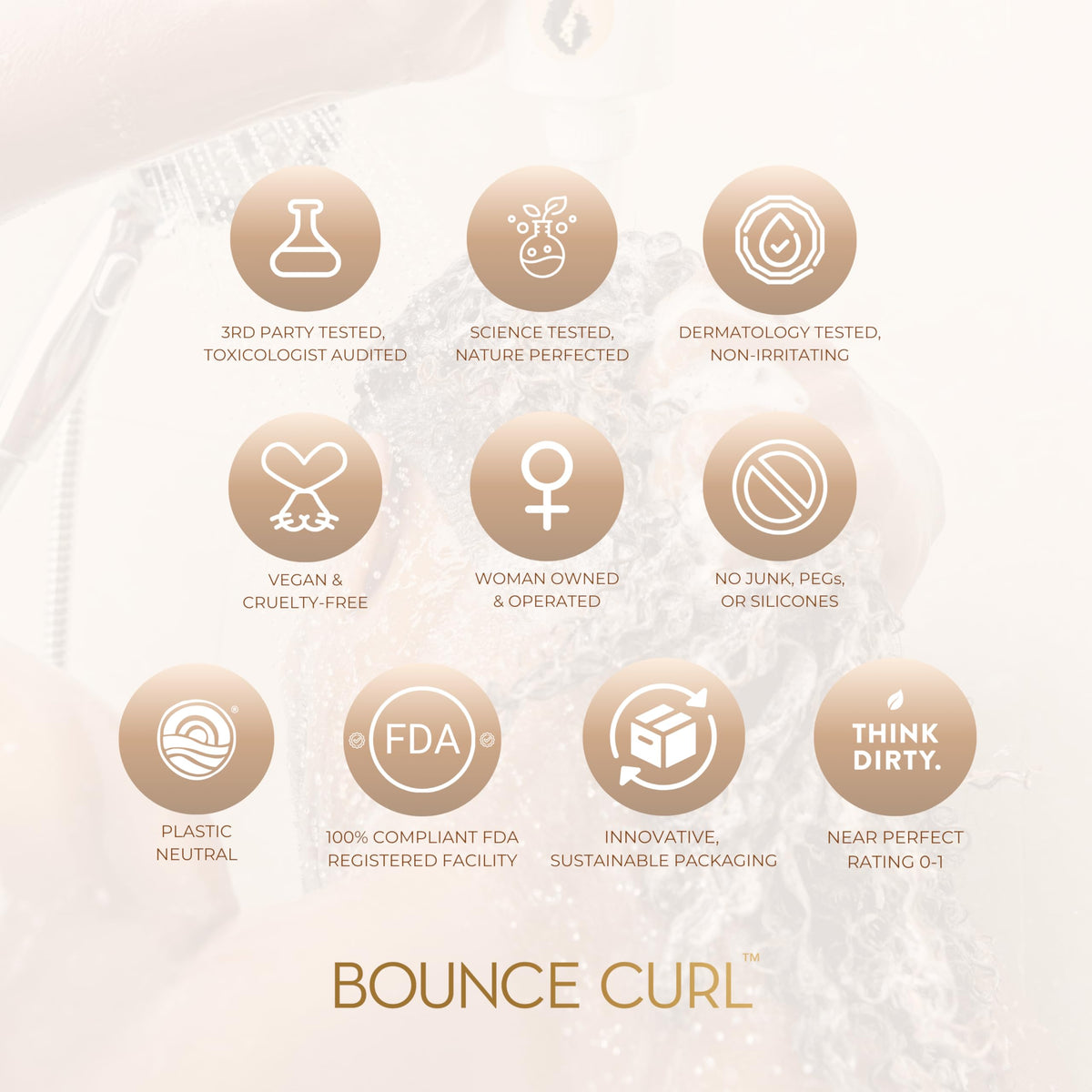 Before and after detangling with Bounce Curl showing reduced knots and smoother curls