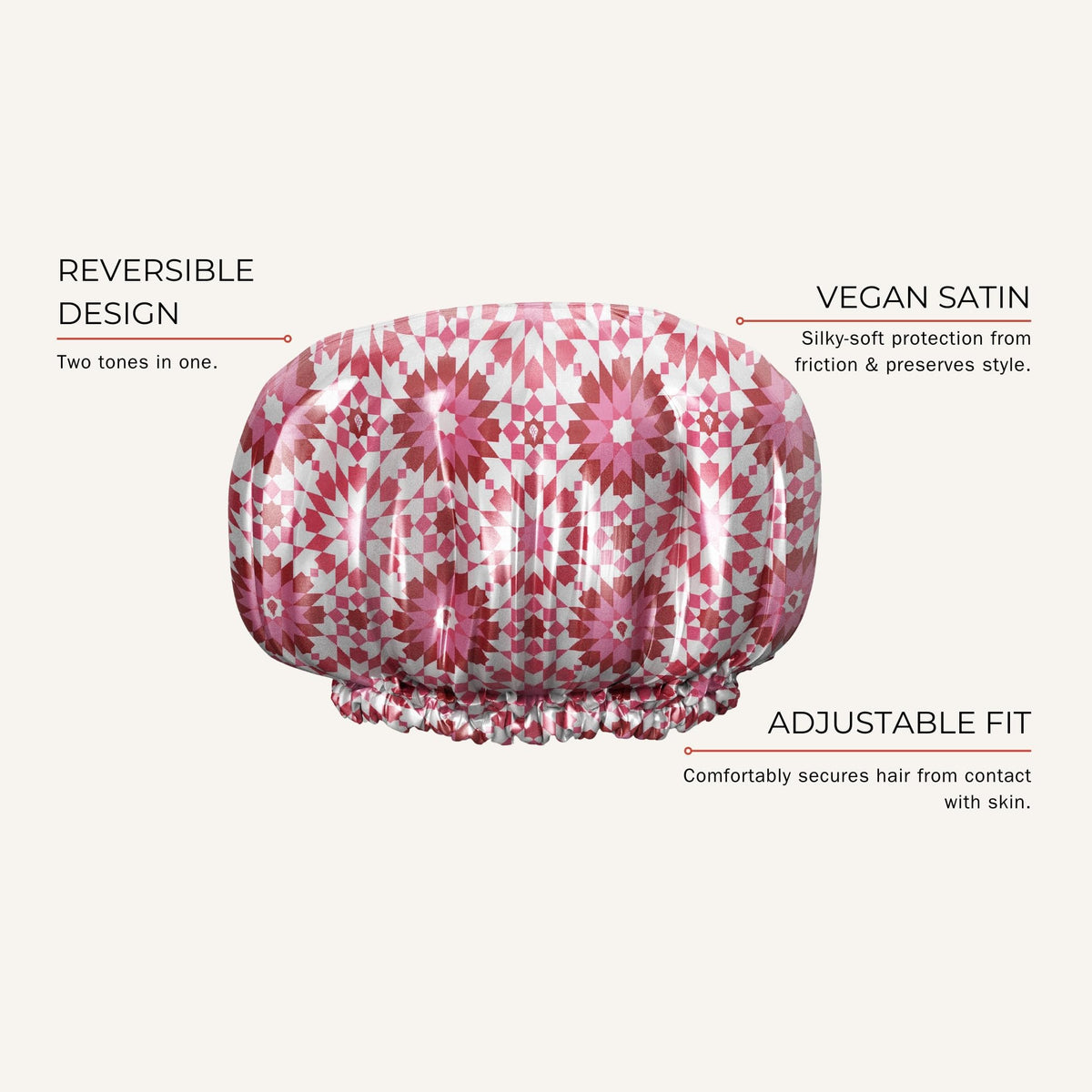 Bounce Curl bonnet inner satin lining close-up reducing friction benefit