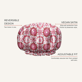 Bounce Curl bonnet inner satin lining close-up reducing friction benefit