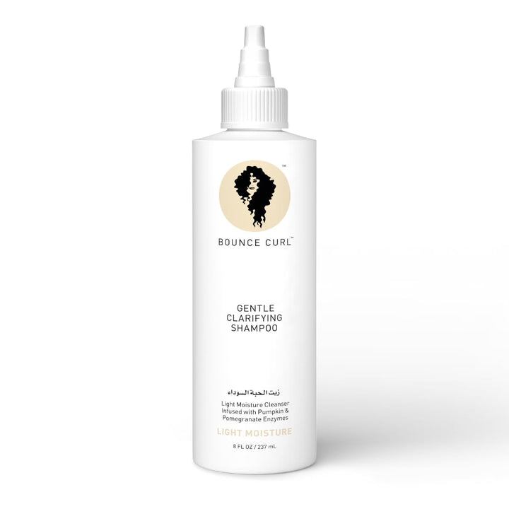 Bounce Curl bottle front view showing clean label and 8 oz size benefit