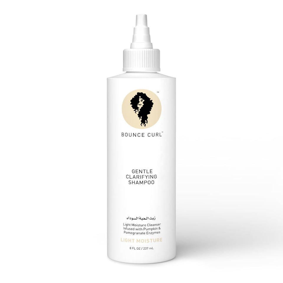 Bounce Curl bottle front view showing clean label and 8 oz size benefit