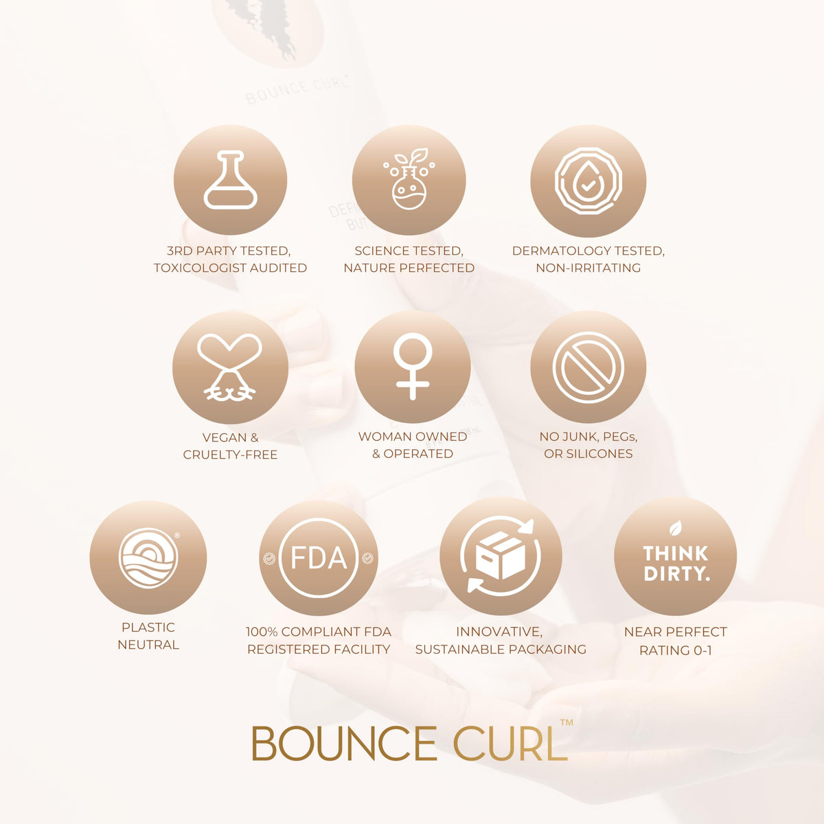 Bounce Curl hair detail showing hydrated coils and natural shine benefit