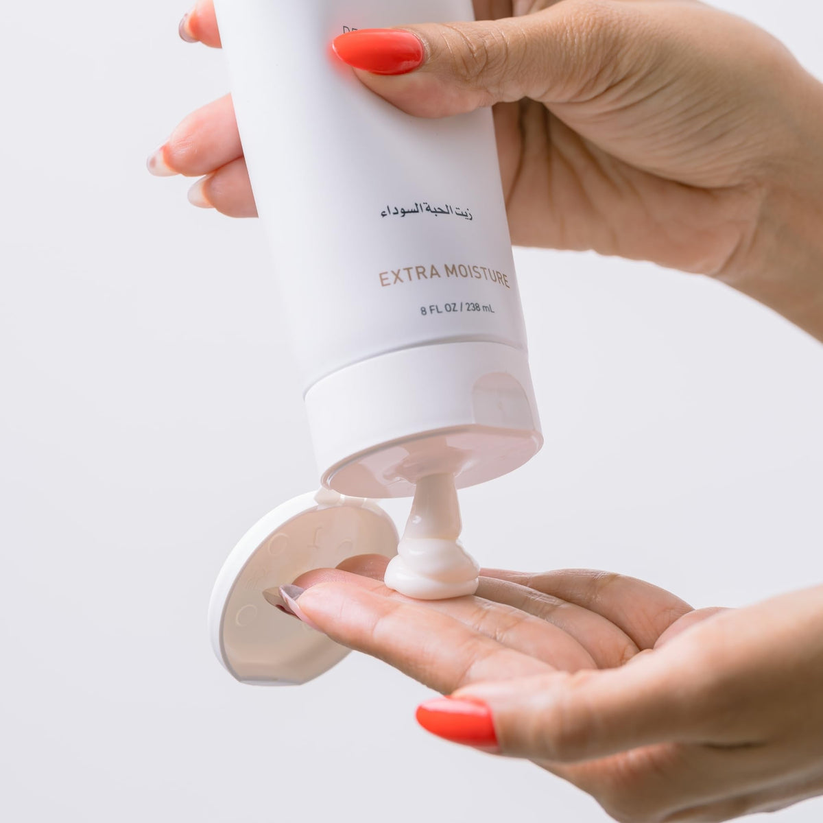Bounce Curl jar on bathroom shelf in lifestyle setting for daily routine benefit