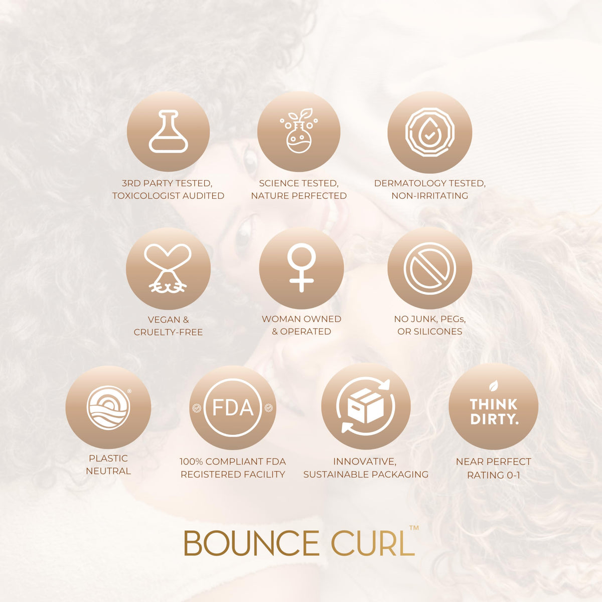 Bounce Curl lifestyle bathroom shelf setup conveying everyday routine benefit