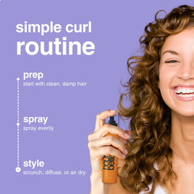 BOUNCE STYLE close-up mist nozzle demonstrating easy, even product application