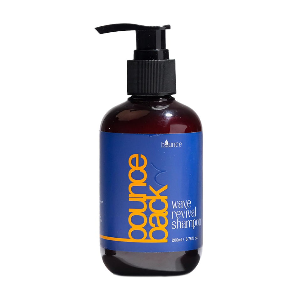 BOUNCE STYLE front bottle view showing sleek label and benefit of defined waves