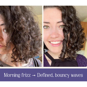 BOUNCE STYLE texture spray on hair showing enhanced wave definition and softness