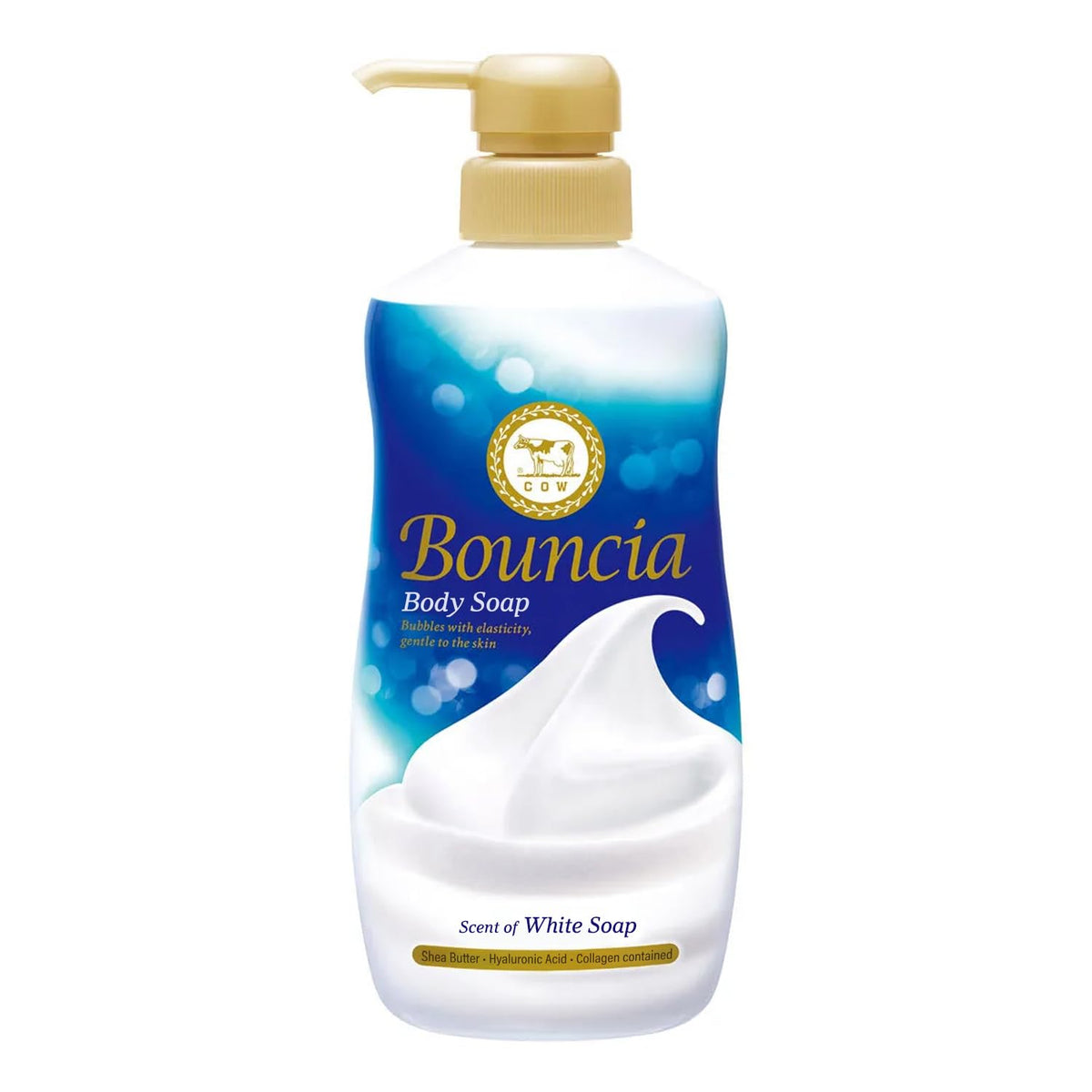 Bouncia front packaging showing brand and bottle benefiting daily hydration