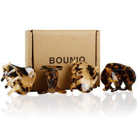 BOUNIQ four-pack arrangement with leopard coffee and brown colors for versatile looks