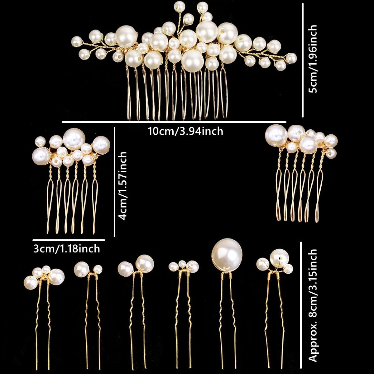 BOYIVI arrangement of small combs and pins highlighting styling options