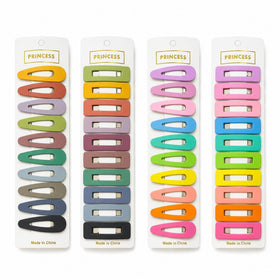 B.PHNE front view of 40-piece matte snap clip set showing shapes and colors for styling