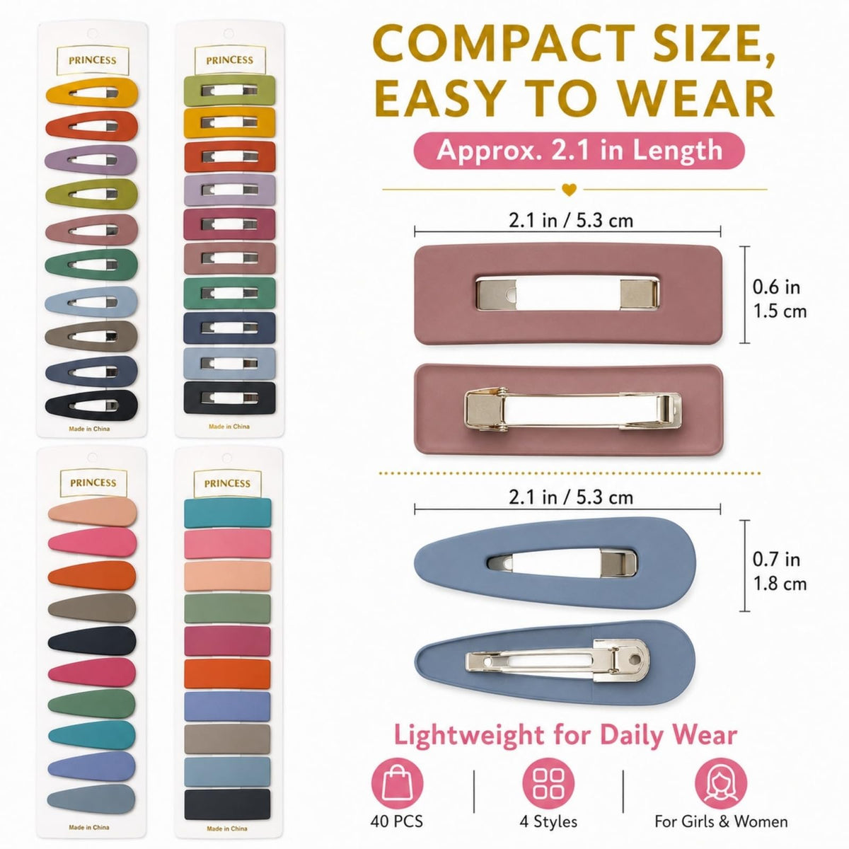 B.PHNE close-up of teardrop and rectangle clip shapes highlighting secure grip
