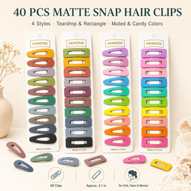 B.PHNE assorted teardrop and rectangle clips displayed to show color and shape variety