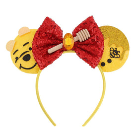 BPNHNA headband front view showing ears bow and bees, playful party accessory