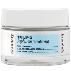 Brandefy front packaging showing tri-lipid ceramide cream and clear benefit