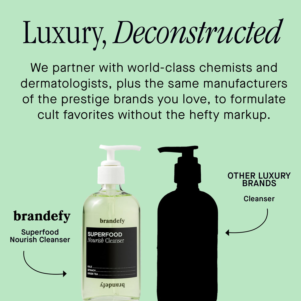 Brandefy beside green tea leaves emphasizing soothing antioxidants