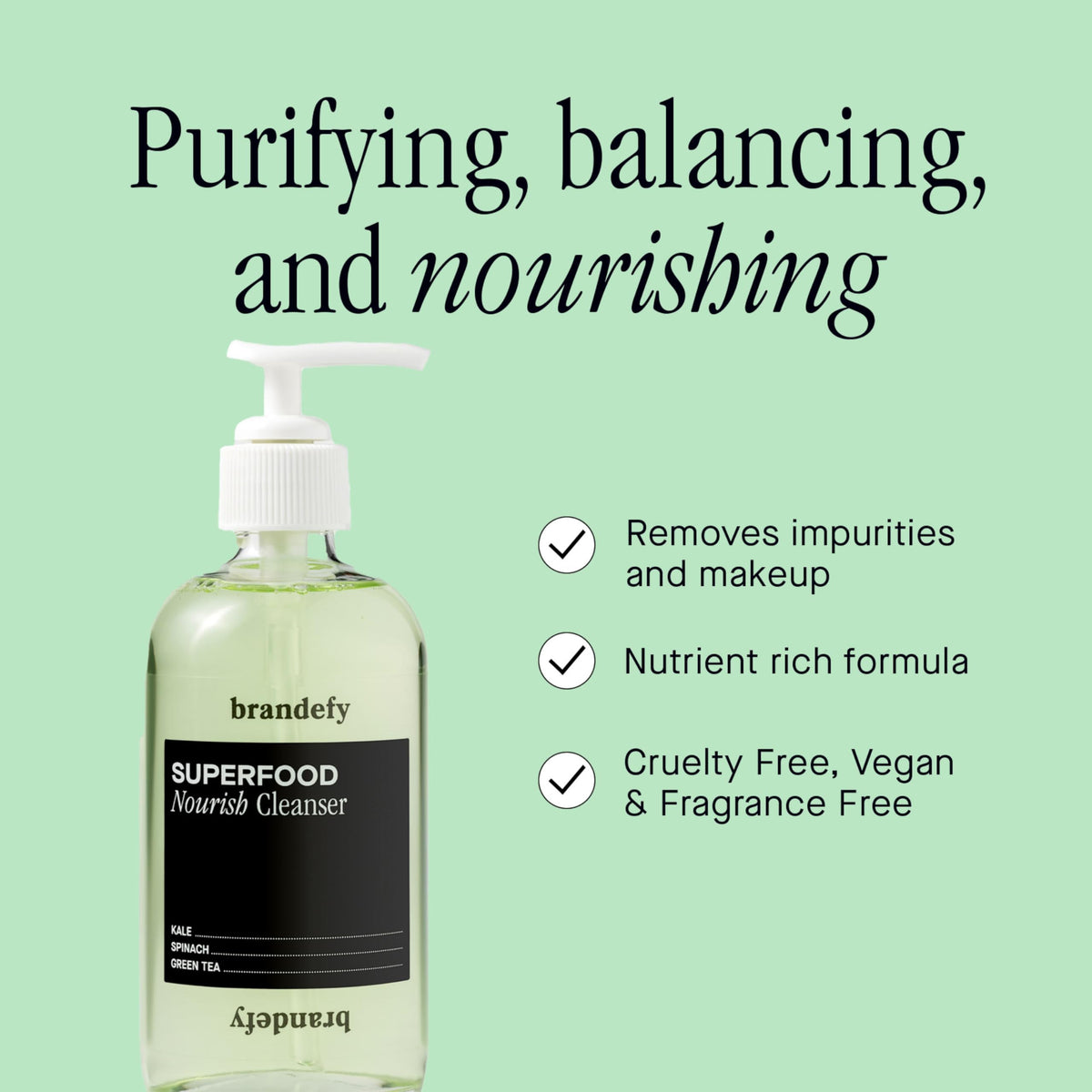 Brandefy texture close-up gel indicating gentle, hydrating cleanse