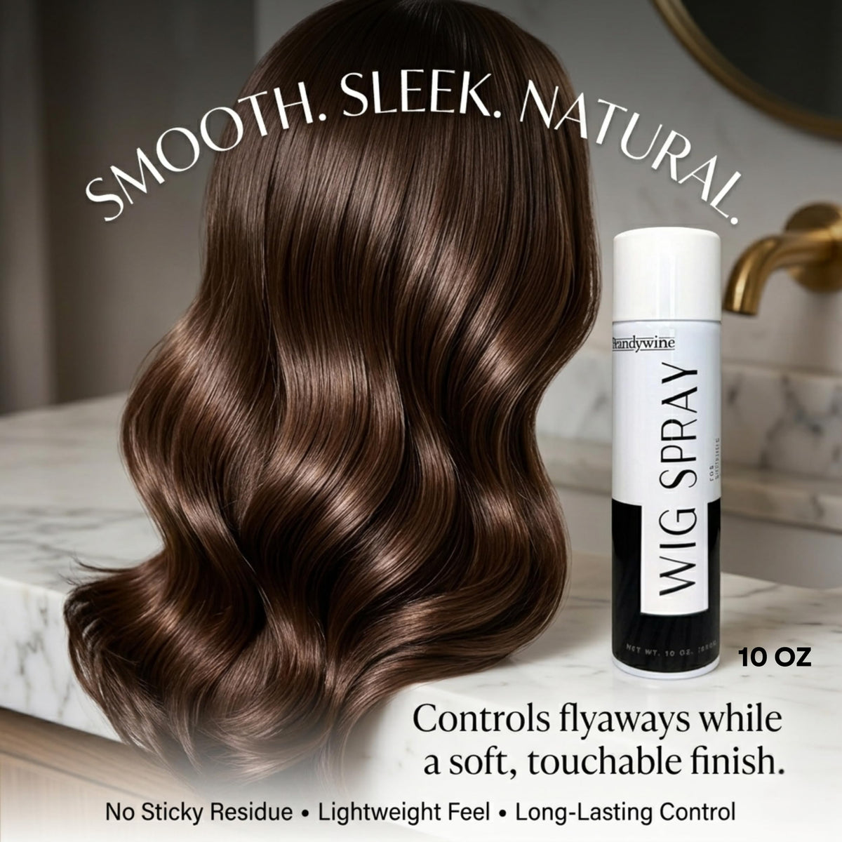 Brandywine applied on human hair wig to set waves and maintain natural movement benefit