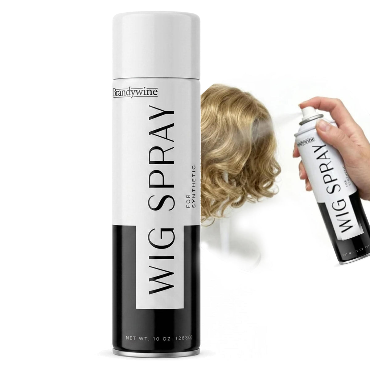Brandywine front packaging aerosol can showing branding and size benefit: clear identification