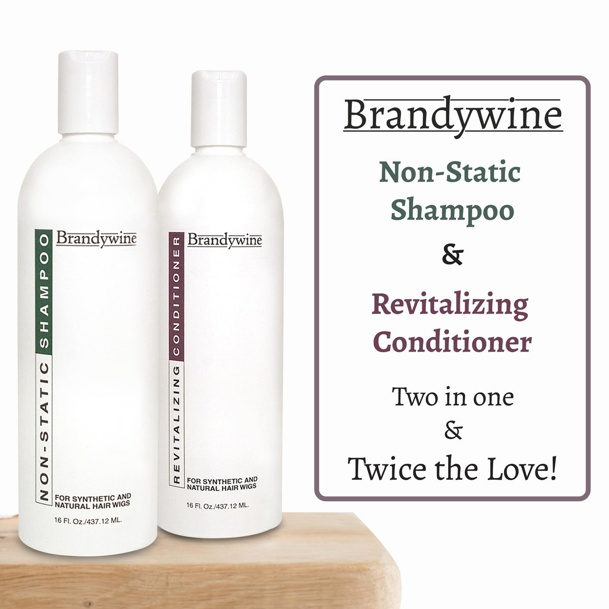 Brandywine label close-up highlighting product details and easy pumps