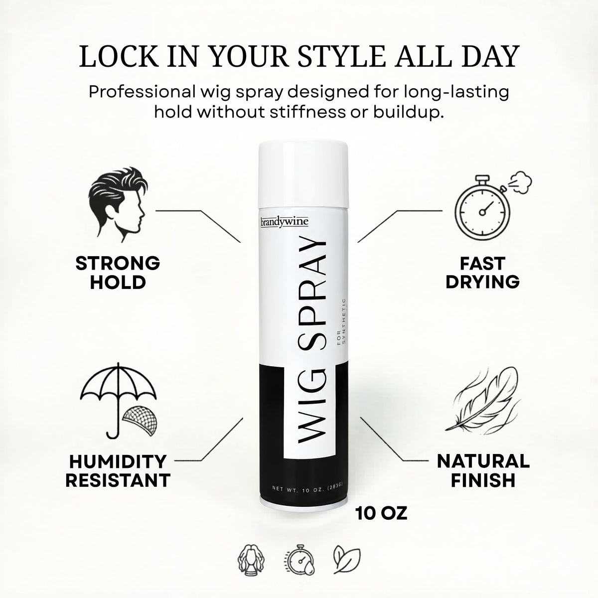 Brandywine spray producing a fine mist for even application and lightweight hold benefit