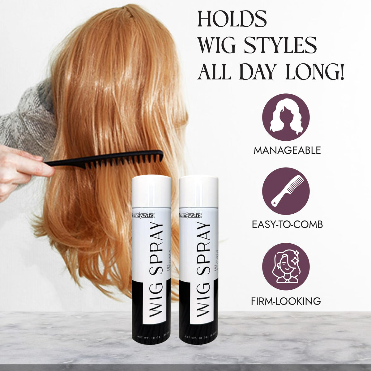 Brandywine applied to human-hair topper for natural flexible hold