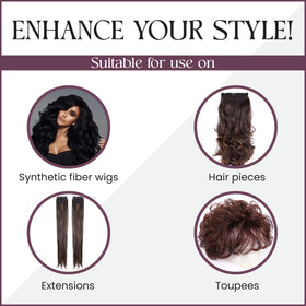 Brandywine misting on synthetic wig to secure style and reduce flyaways