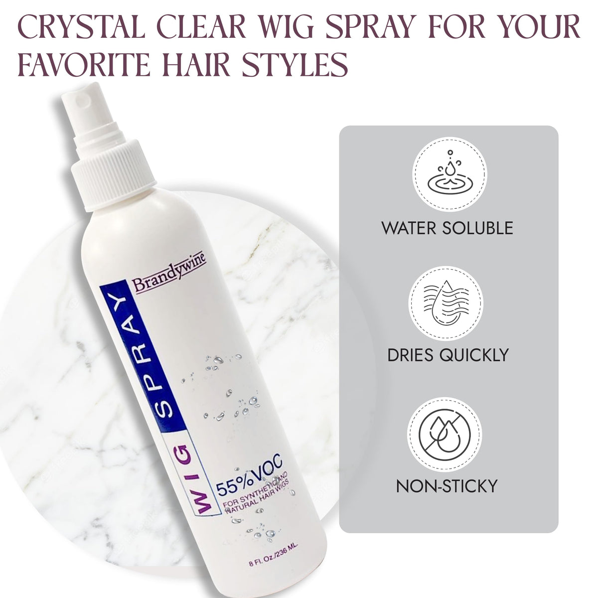 Applying Brandywine to a human-hair wig for softness and manageability