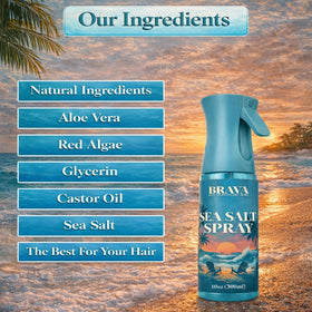 BRAVA NOT TAMED label detail shows ingredients and natural sea salt benefit