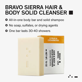 Bravo Sierra soap bar close-up texture producing creamy lather for conditioning