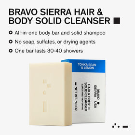 Bravo Sierra close-up of bar texture highlighting creamy conditioning feel