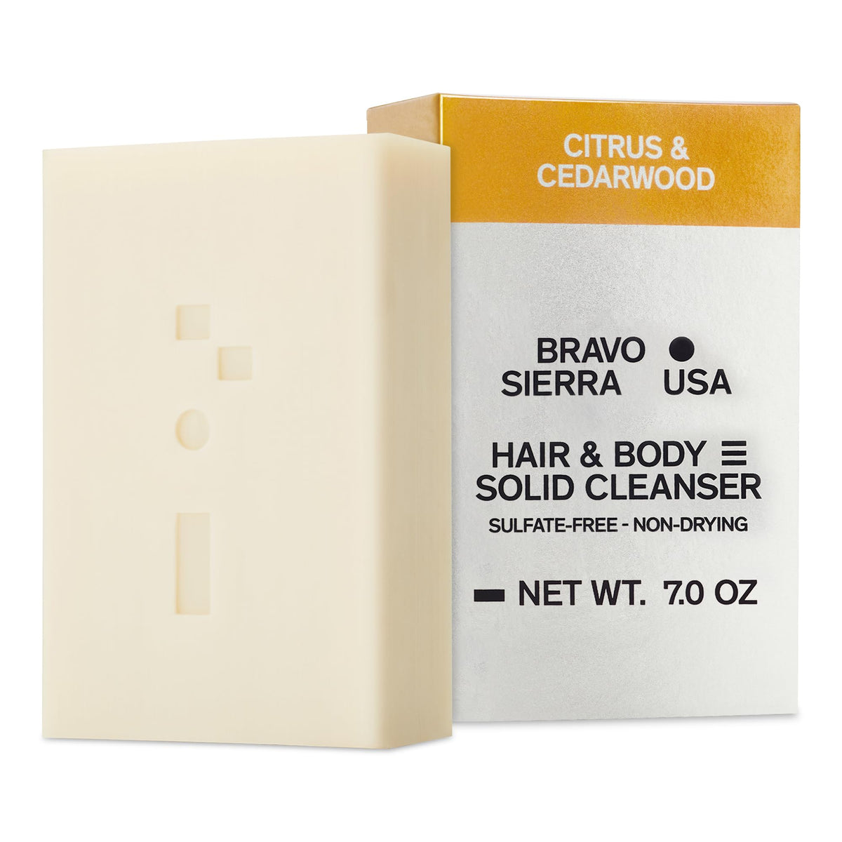Bravo Sierra front packaging showing citrus cedarwood scent and benefits