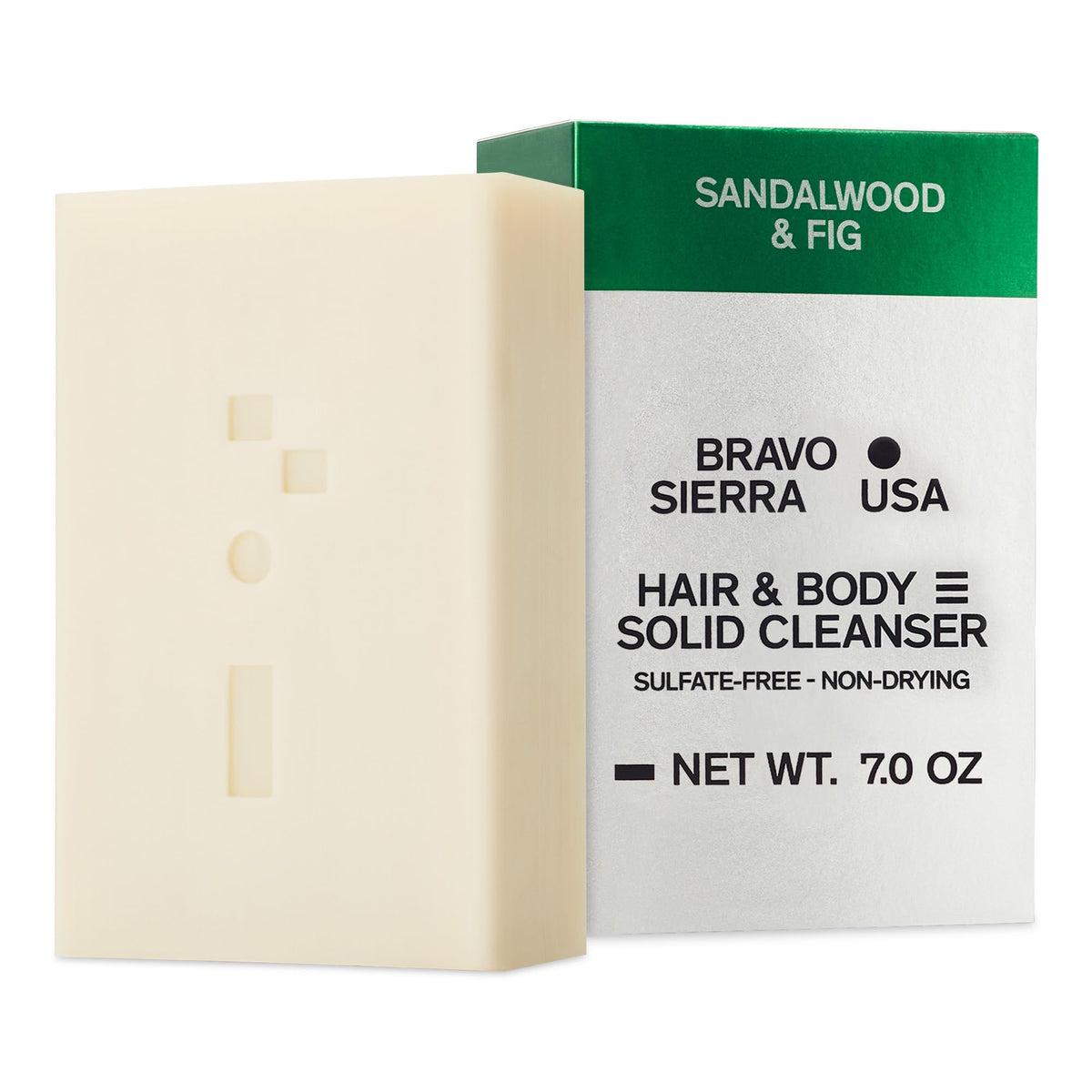 Bravo Sierra front packaging showing bar and scent label for easy identification