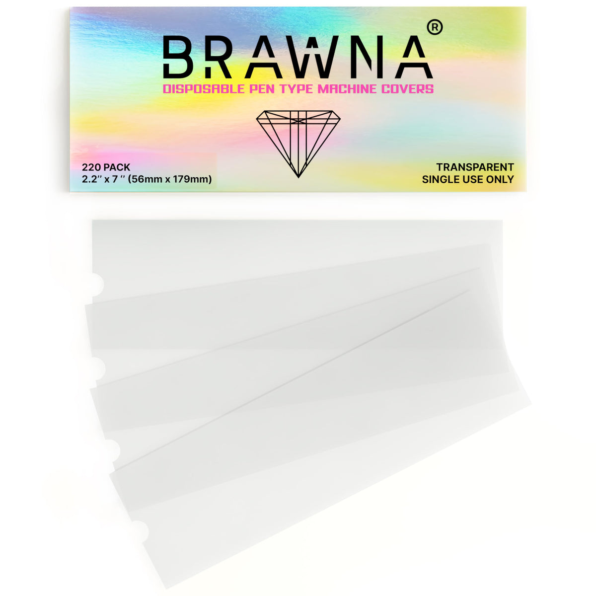 BRAWNA clear pen cover front packaging shows neat box and fast access