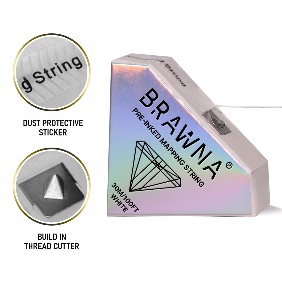 BRAWNA thread markings on practice skin demonstrating crisp measurable lines