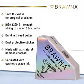BRAWNA thread in use on eyebrow showing precise symmetrical mapping