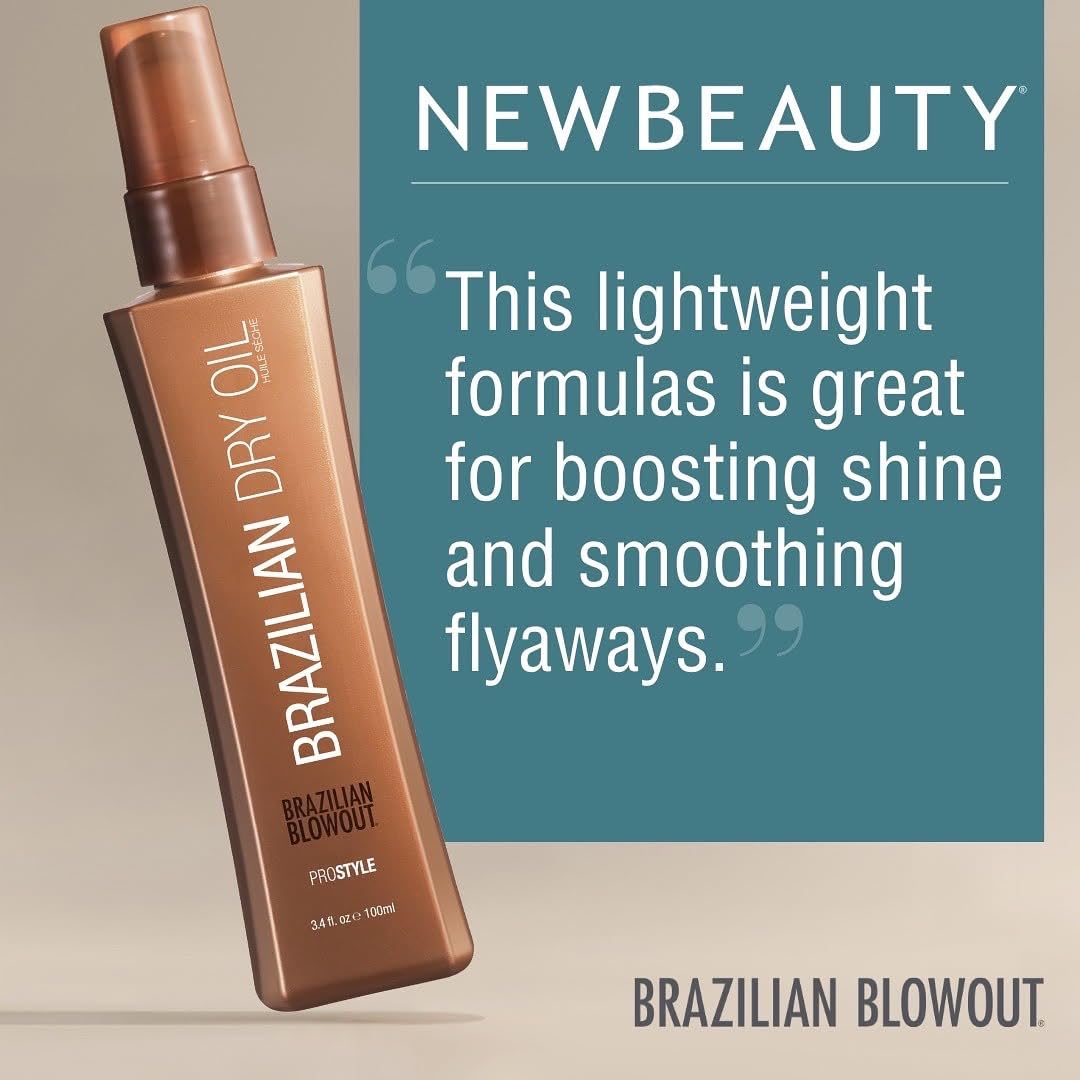 BRAZILIAN BLOWOUT pump dispensing oil onto palm to show texture and fast absorption benefit