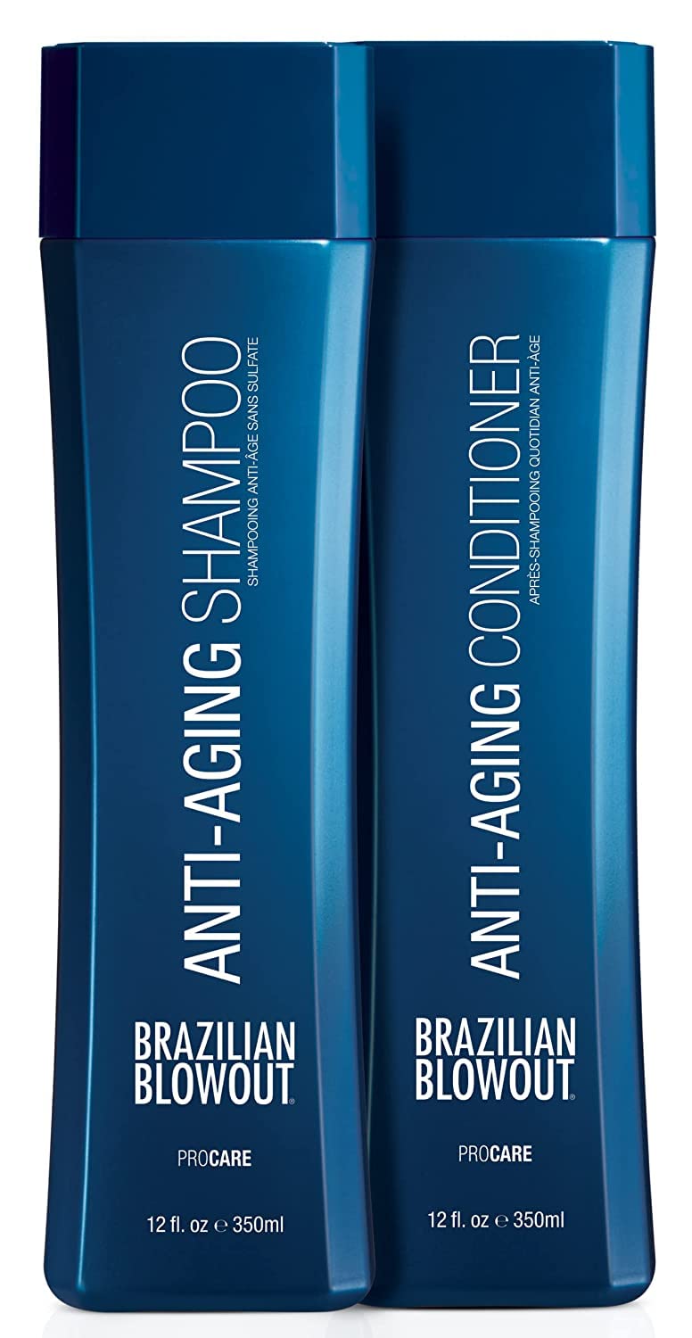 Brazilian Blowout front packaging showing duo and salon-grade benefit