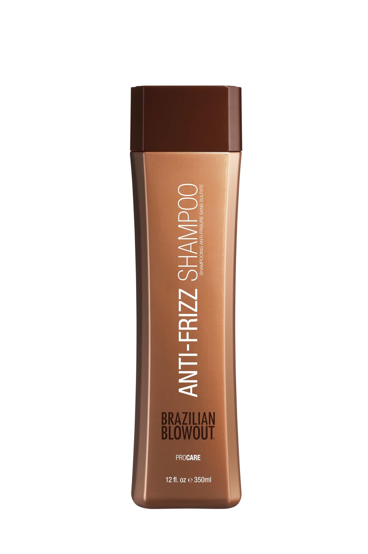 Brazilian Blowout front packaging showing bottle and benefit of smoother hair