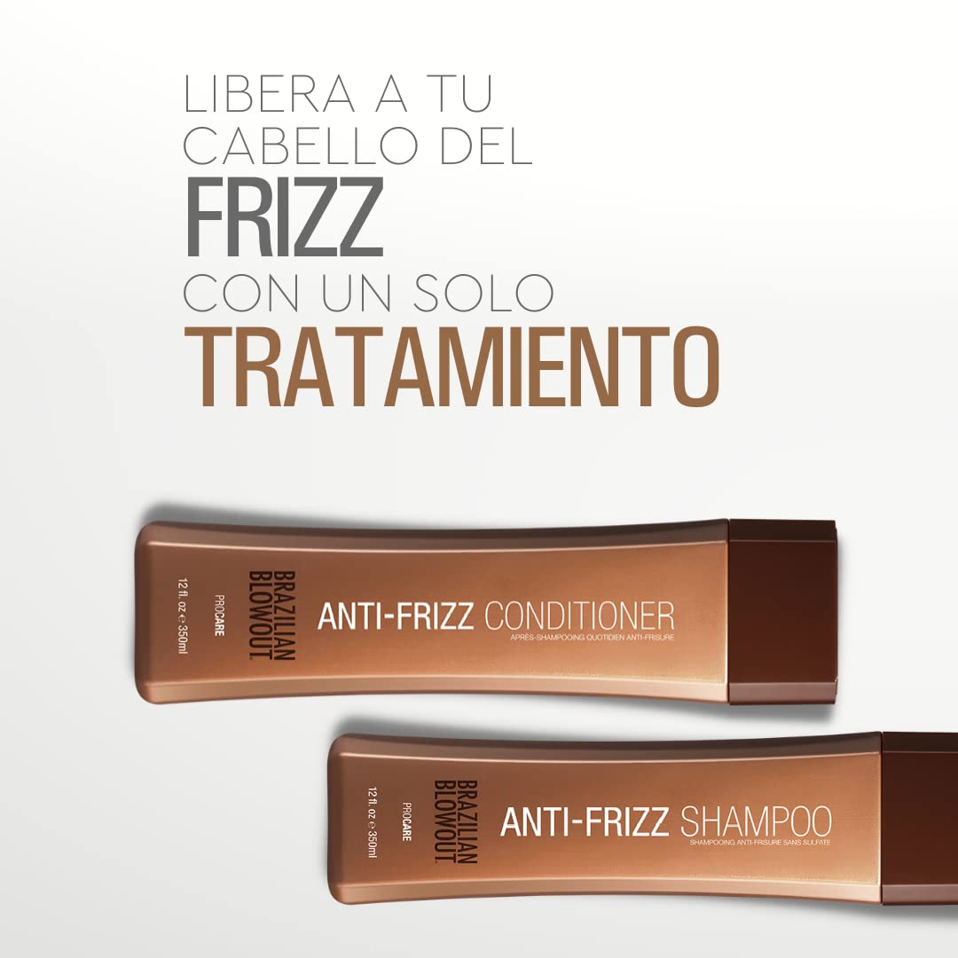 Brazilian Blowout shampoo and conditioner in bathroom lifestyle promoting salon results