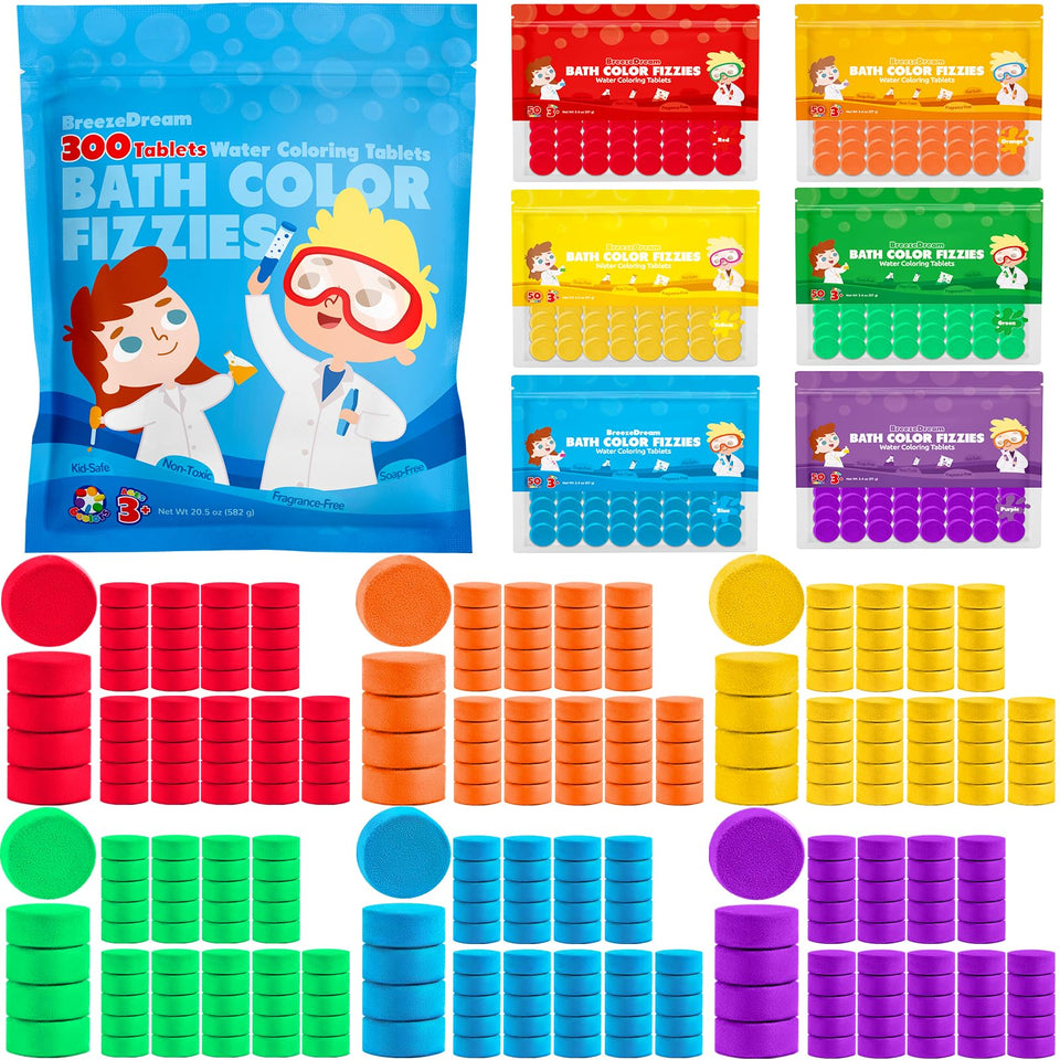 BreezeDream front pouch showing 300 tablets and six color labels, clear organization benefit