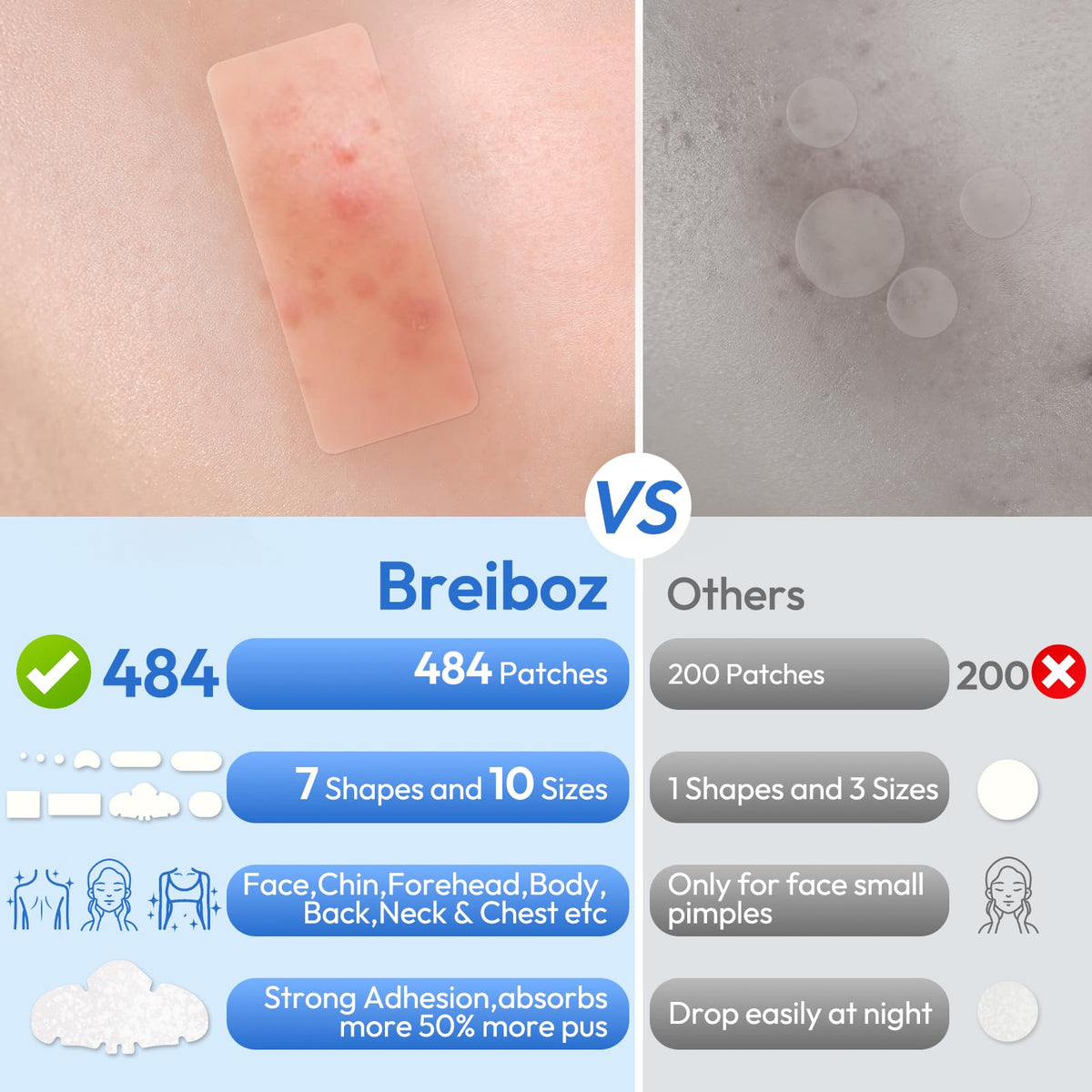 breiboz patch applied to forehead providing discreet protection