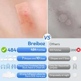 breiboz patch applied to forehead providing discreet protection