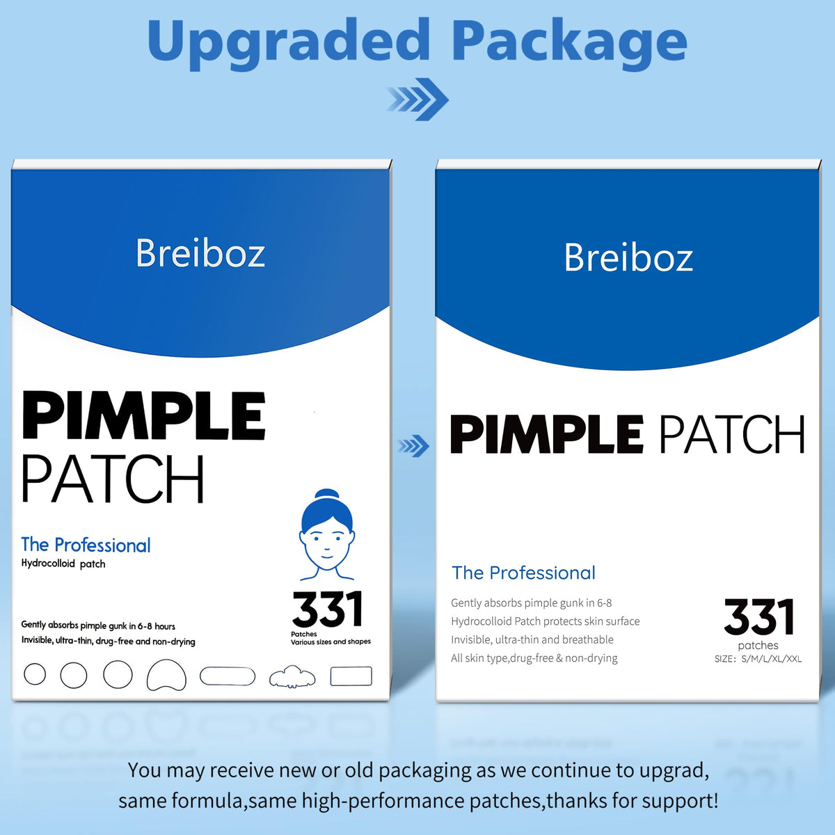 breiboz assortment of seven patch sizes laid out for selection convenience