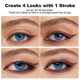 Brenqe chocolate eyeliner creamy texture swatch showing buildable warm depth