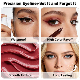 Brenqe chocolate pencil tip creating smooth, soft-definition along the lashline